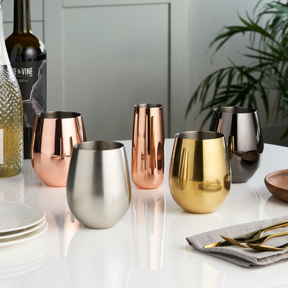 Copper Stemless Wine Glasses by Viski®