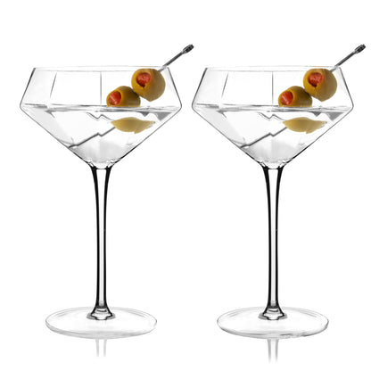 Seneca Diamond Martini Glasses