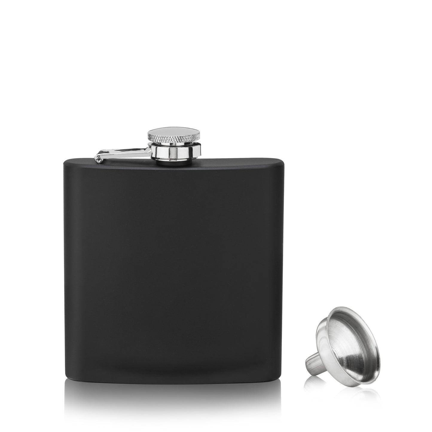 6 oz Matte Black Flask with Funnel