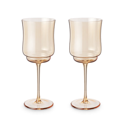 Tulip Stemmed Wine Glass in Amber by Twine Living