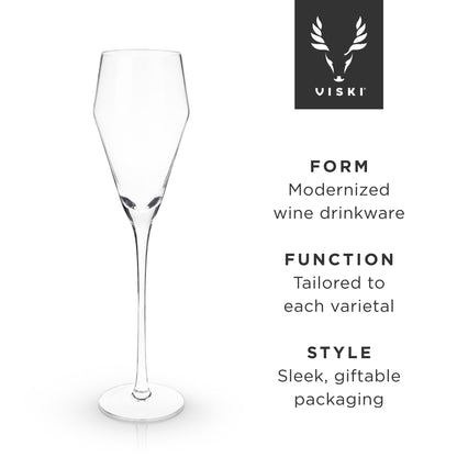 Angled Crystal Prosecco Glasses