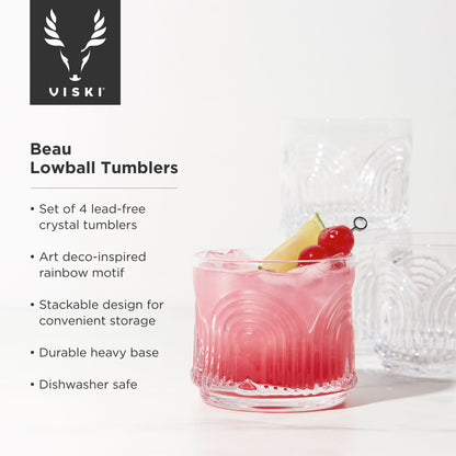 Beau Crystal Lowball Tumblers