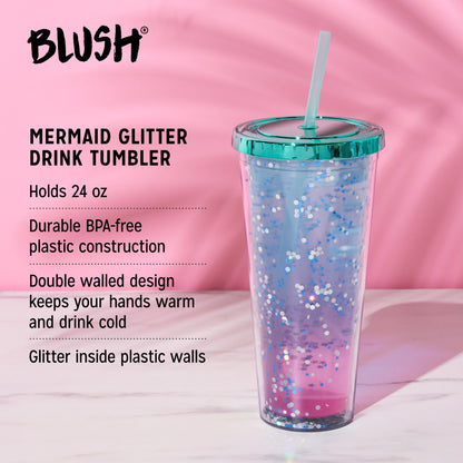 Mermaid Glitter Drink Tumbler