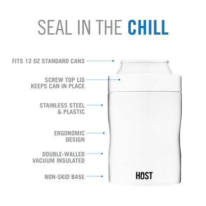 Stay-Chill Standard Can Cooler Pearl White