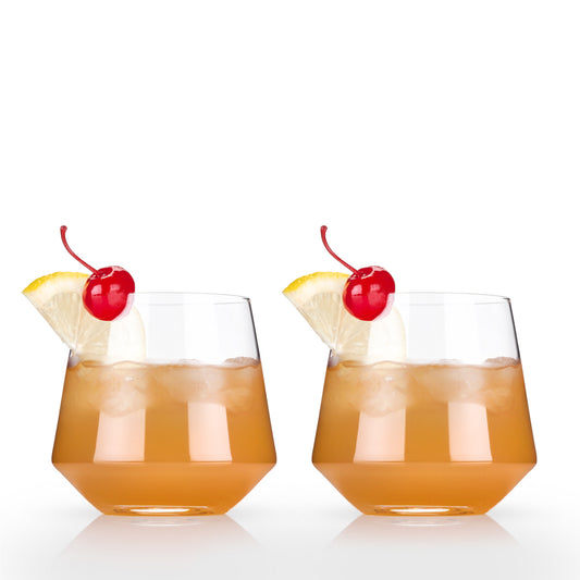 Angled Crystal Cocktail Tumblers