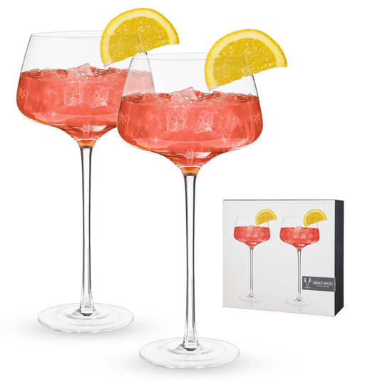 Angled Crystal Amaro Spritz Glasses