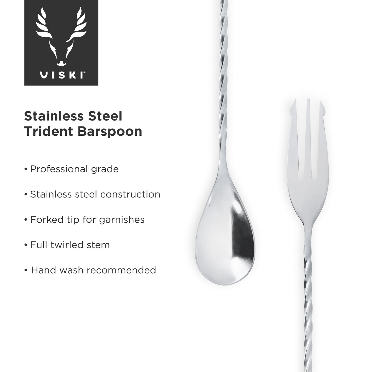 Stainless Steel Trident Barspoon