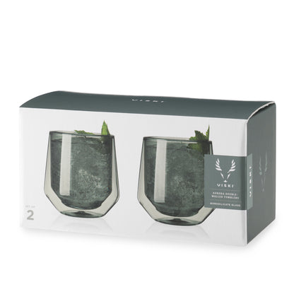 Double Walled Aurora Tumblers in Smoke (set of 2) by Viski