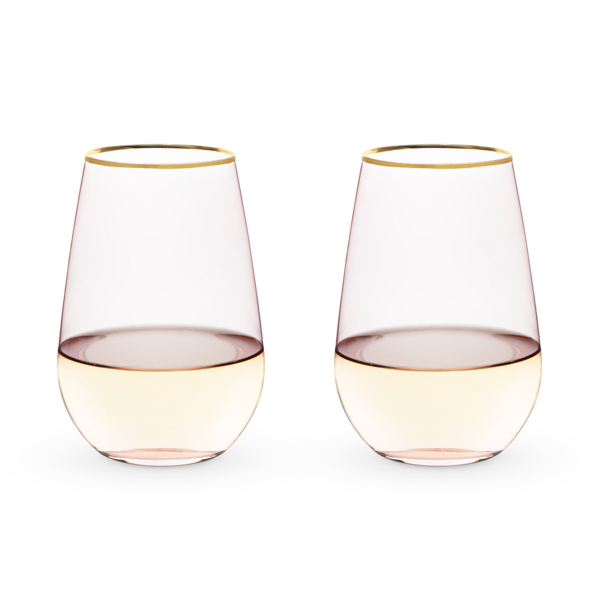 Rose Crystal Stemless Wine Glass Set - Mixologist Warehouse