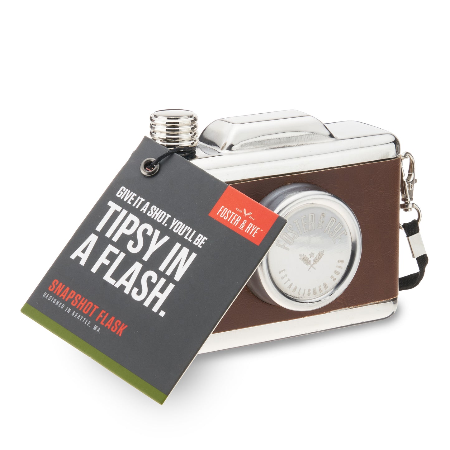 Stainless Steel Snapshot Flask by Foster & Rye™ - Mixologist Warehouse