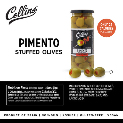 10 oz. Pimento Cocktail Olives - 6 Pack