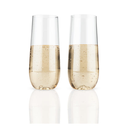 Stemless Champagne Flute Set