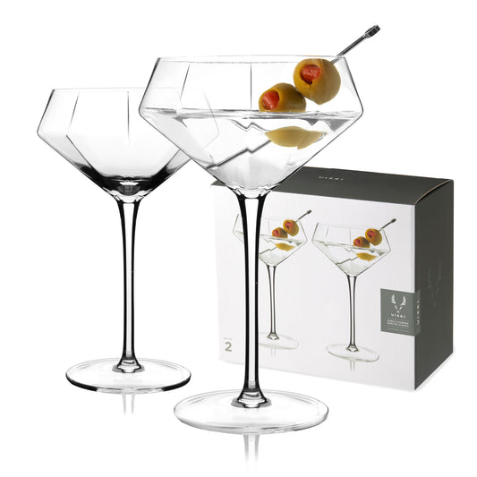 Seneca Diamond Martini Glasses