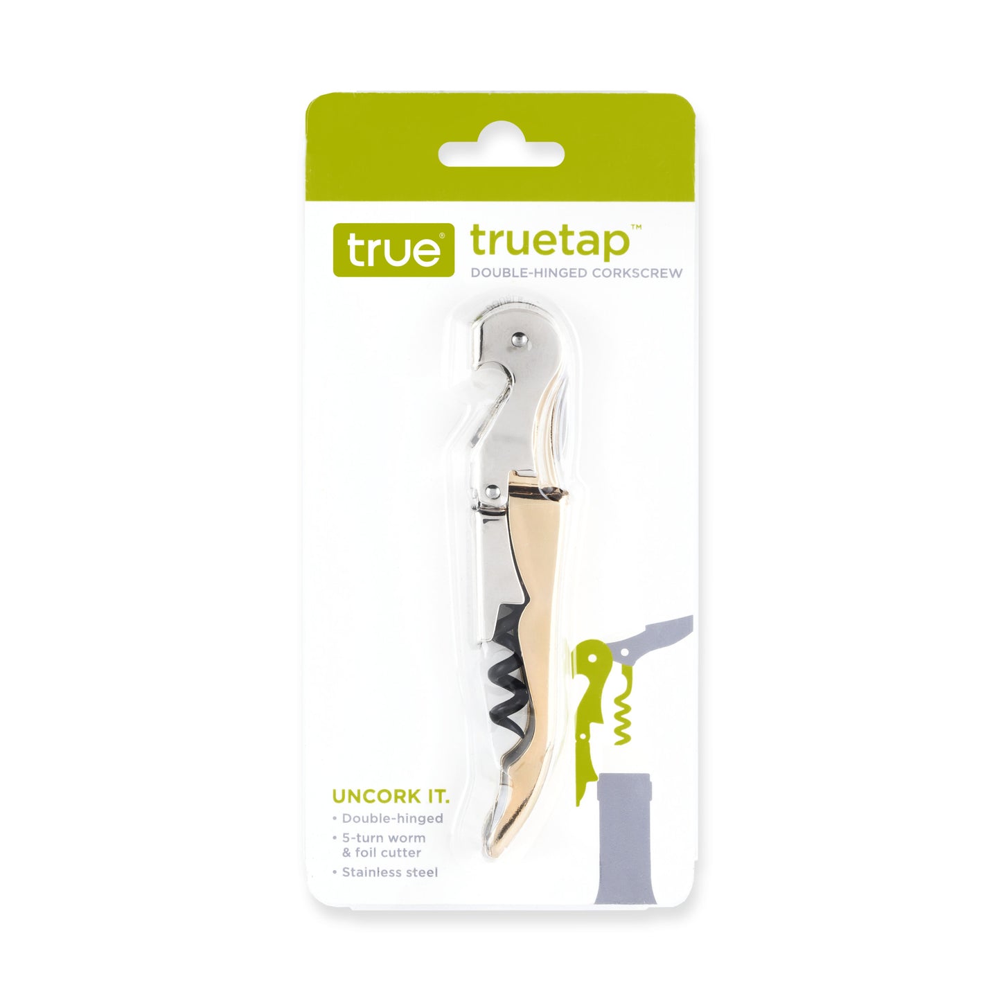 Truetap™ Gold Double Hinged Waiter's Corkscrew by True
