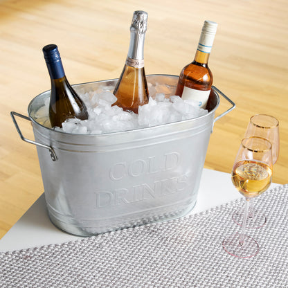 Cold Drinks Galvanized Metal Tub by Twine®