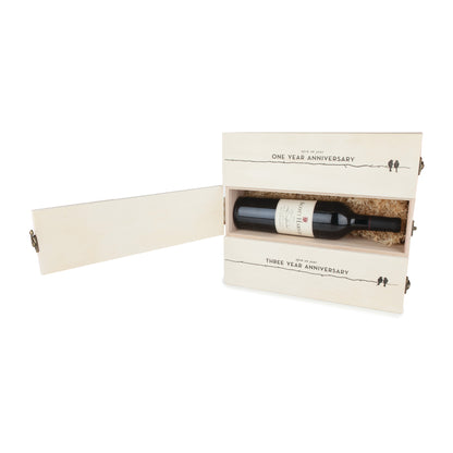 Newlywed's Anniversary Wooden Wine Box by Twine®