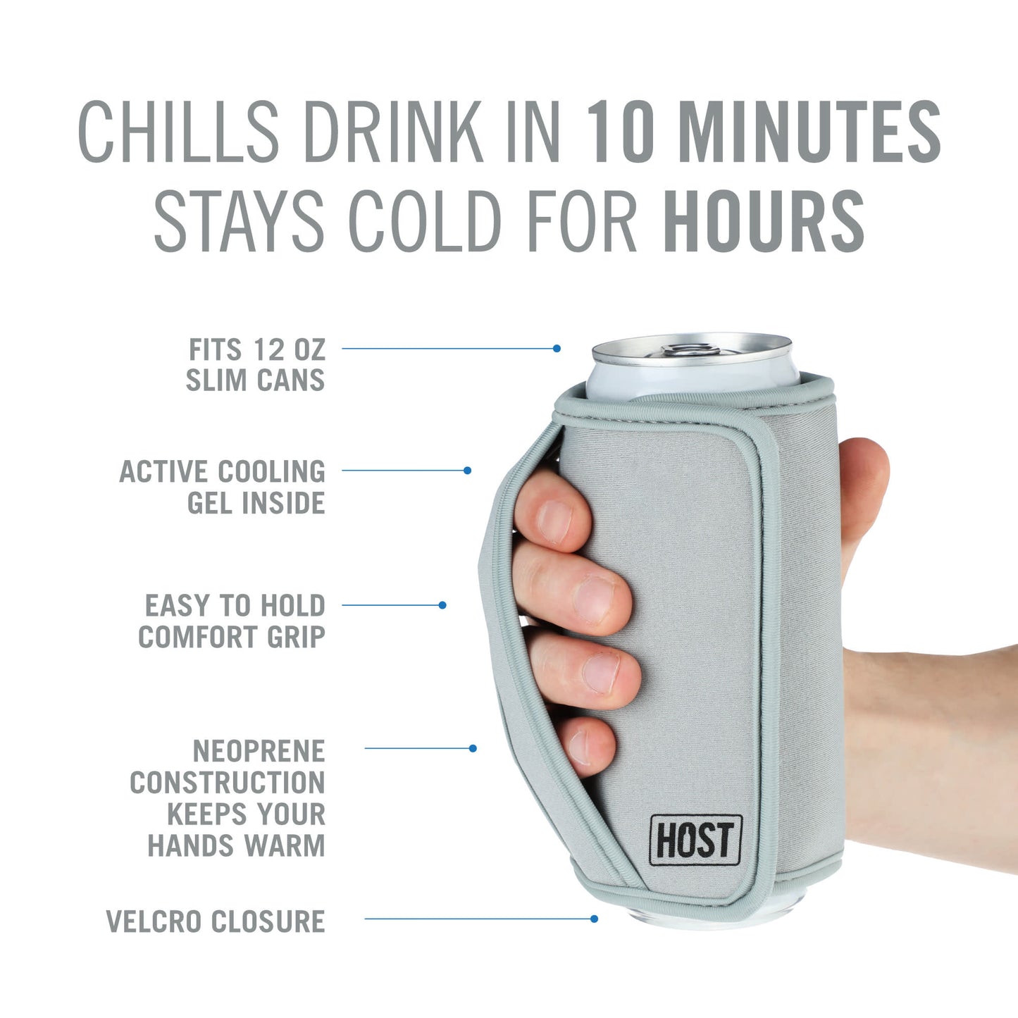 Insta-Chill Slim Can Sleeve in Gray