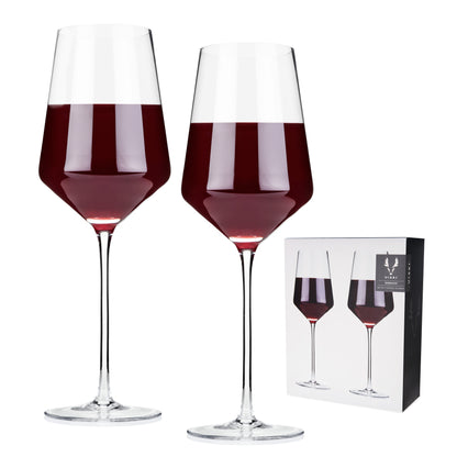 Angled Crystal Bordeaux Glasses