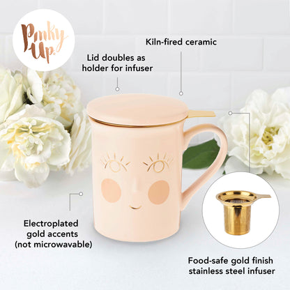 Annette™ Hello Beautiful Ceramic Tea Mug & Infuser