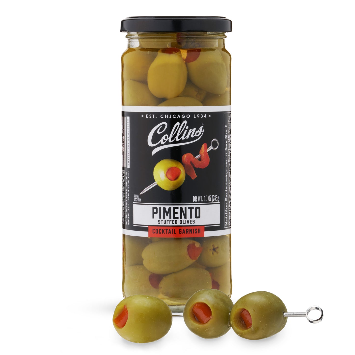 10 oz. Pimento Cocktail Olives - 6 Pack