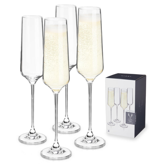 Reserve Inez Crystal Flute Glasses (set of 4)