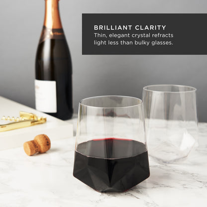 Faceted Crystal Wine Glasses by Viski®