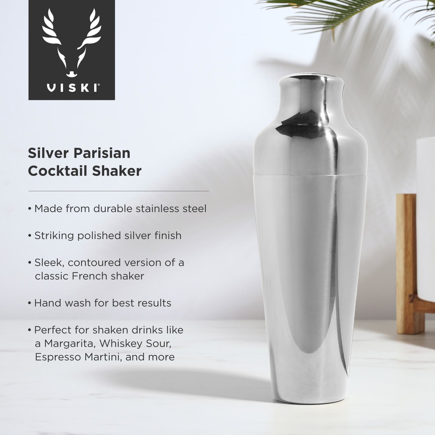 Harrison Stainless Steel Parisian Cocktail Shaker Viski®