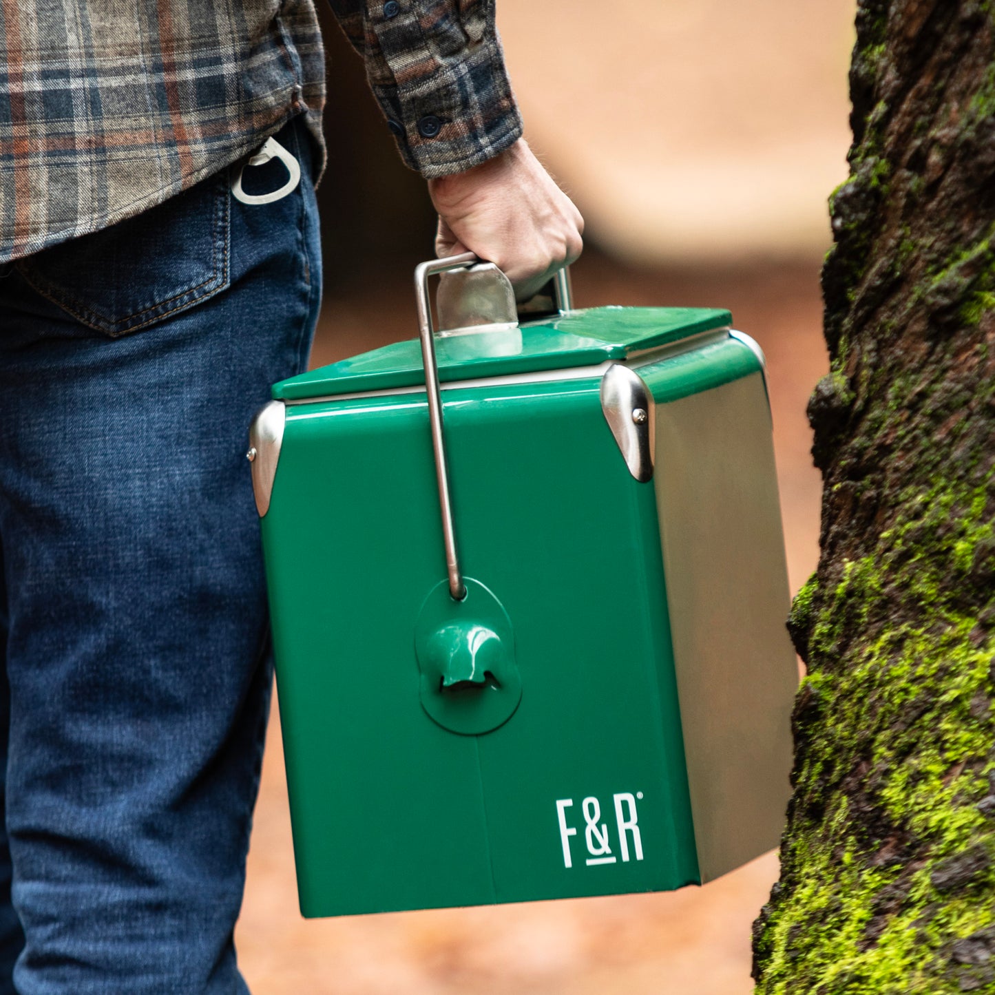 Green Vintage Metal Cooler