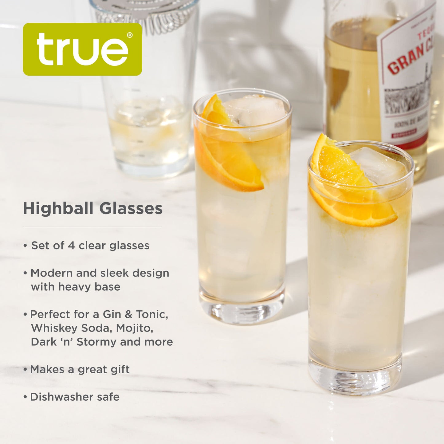Highball Glasses, Set of 4 by True