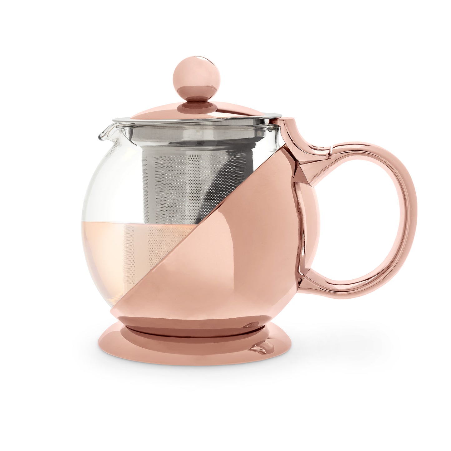 Shelby™ Glass and Rose Gold Wrapped Teapot by Pinky Up