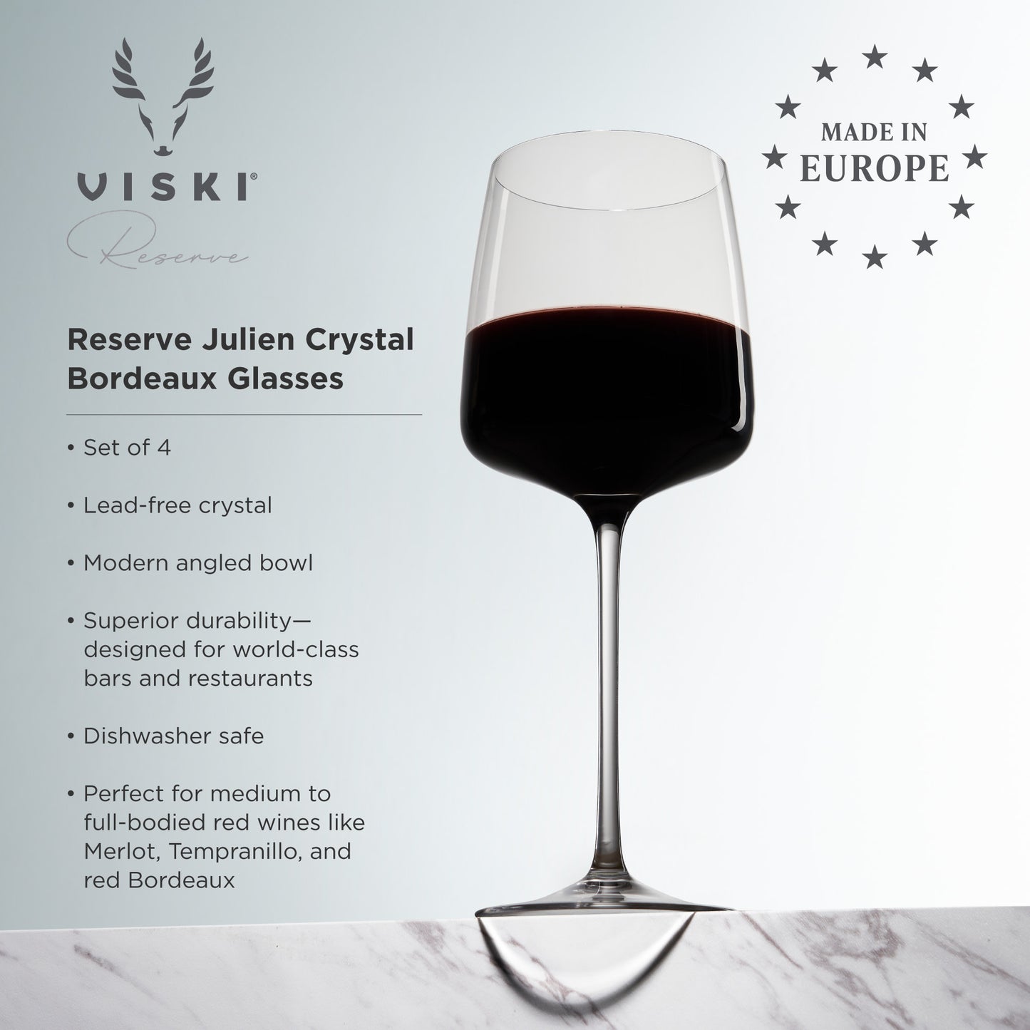 Reserve Julien Crystal Bordeaux Glasses (set of 4)
