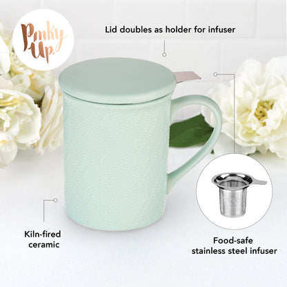 Annette™ Souk Mint Ceramic Tea Mug & Infuser by Pinky Up®