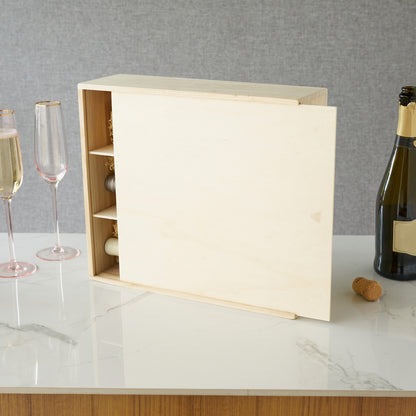 3-Bottle Wood Wine Box by Twine®