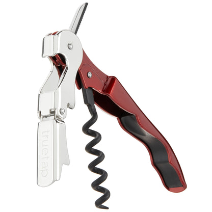 Truetap™: Double-Hinged Waiter's Corkscrew in Metallic Red