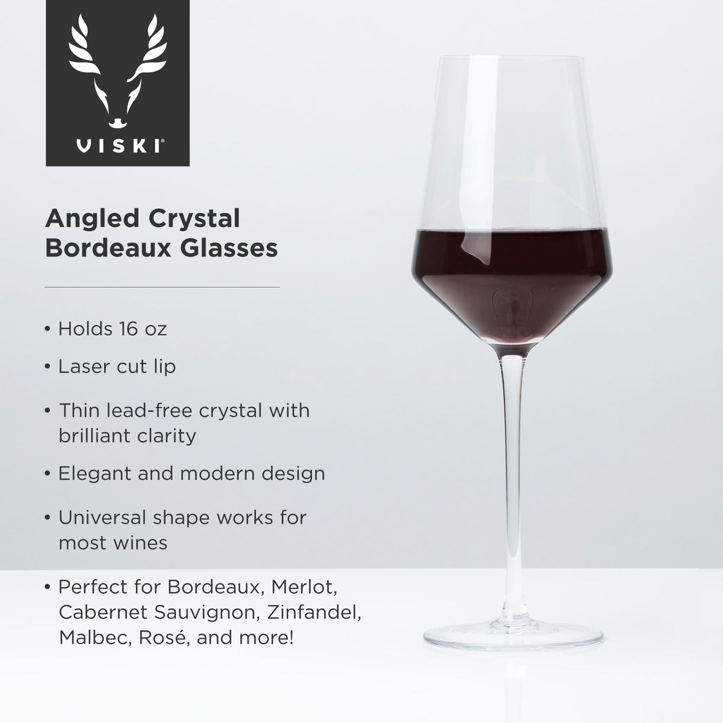 Angled Crystal Bordeaux Glasses