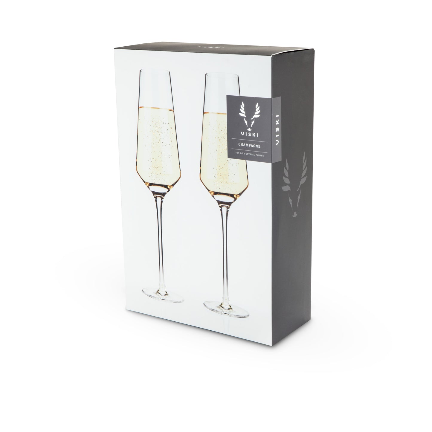 Angled Crystal Champagne Flutes