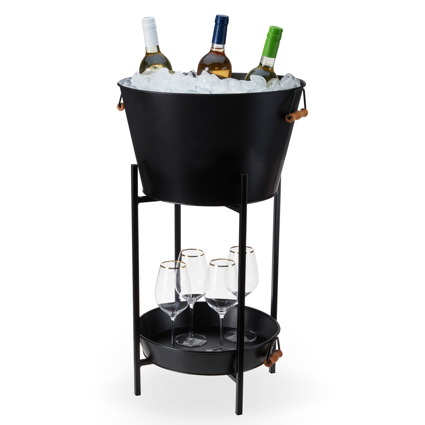 Black Beverage Tub with Stand & Tray by Twine Living®