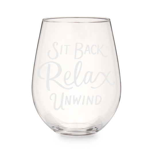 Sit Back and Relax Stemless Wine Glass -0