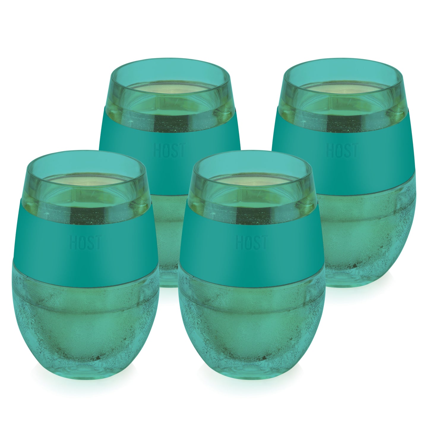 Wine FREEZE™ Cooling Cup in Translucent Green Set of 4