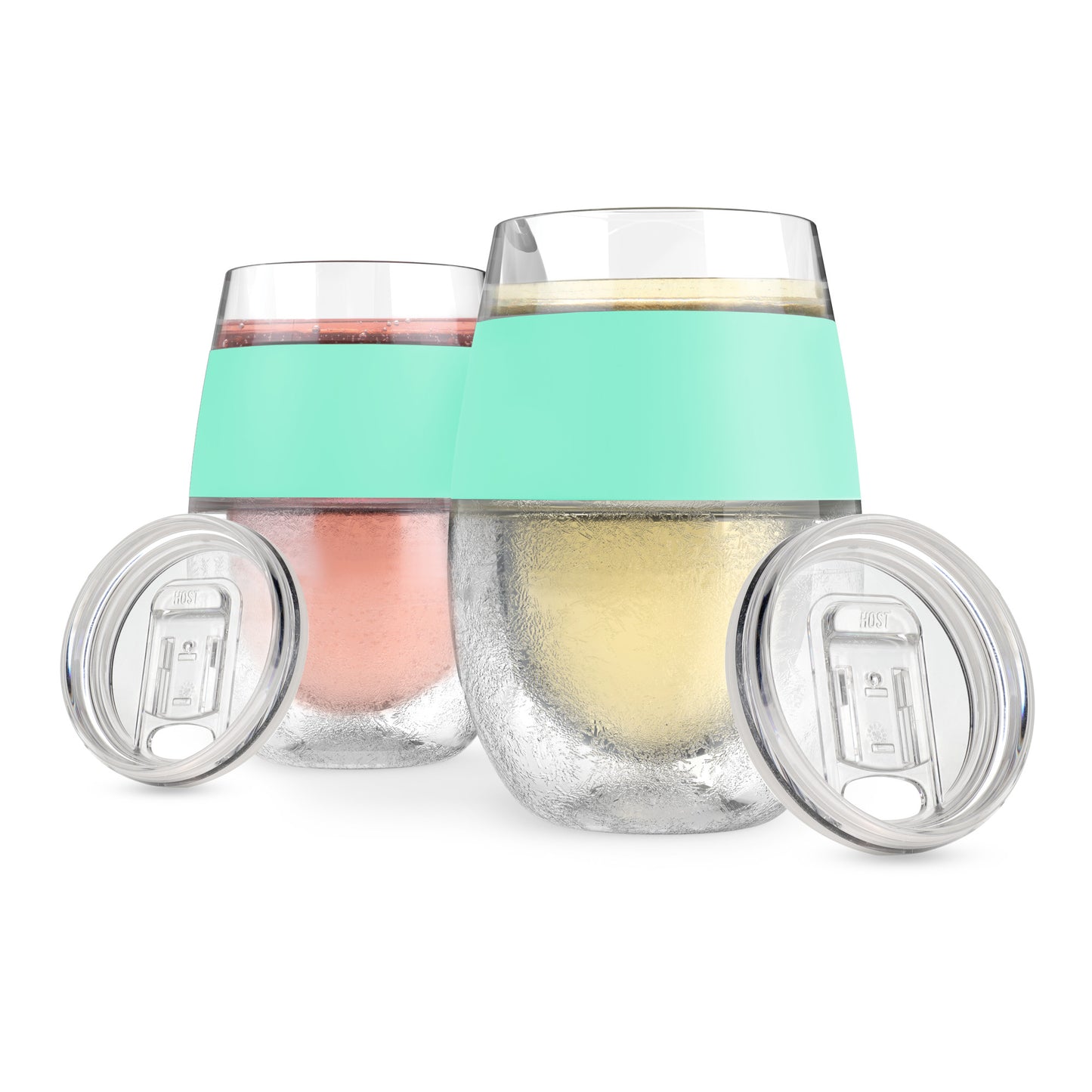 Wine FREEZE™ Cooling Cups in Mint (set of 2) and lids