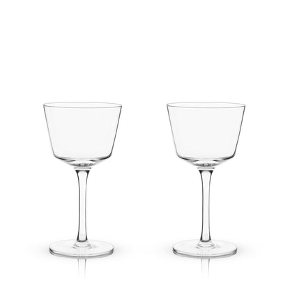 Angled Crystal Nick & Nora Glasses by Viski® - Mixologist Warehouse