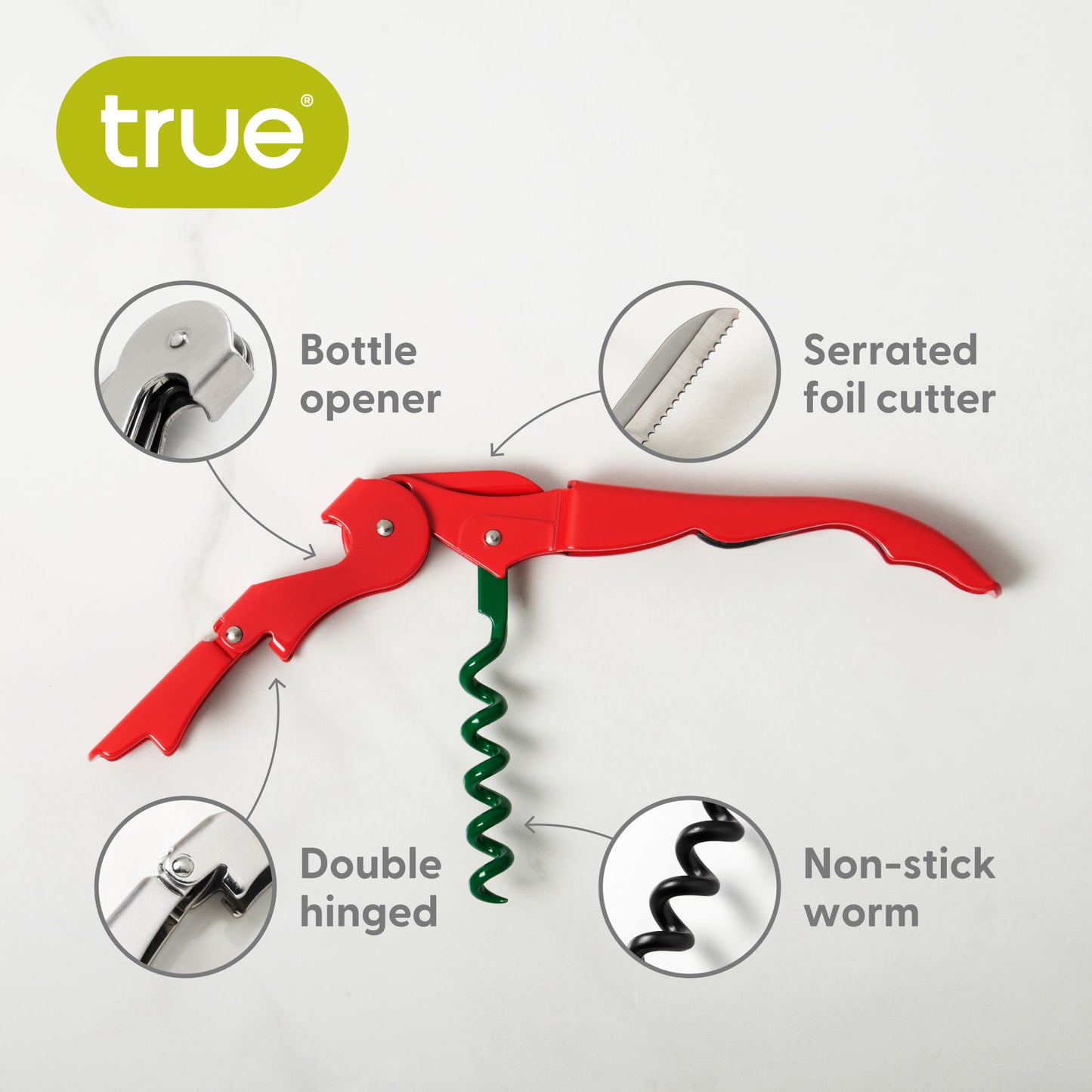 Truetap™: Double-Hinged Corkscrew in Holiday Color Block