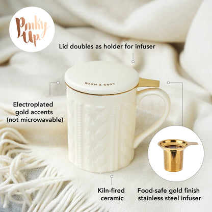 Annette™ Knit Ceramic Tea Mug & Infuser