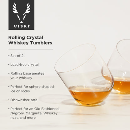 Rolling Crystal Whiskey Tumblers by Viski®