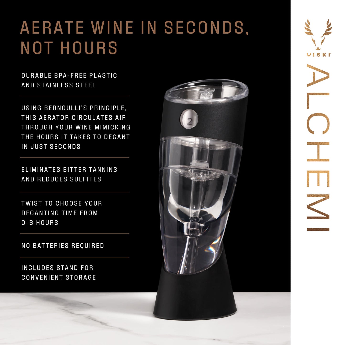 Alchemi Adjustable Aerating Wine Pourer