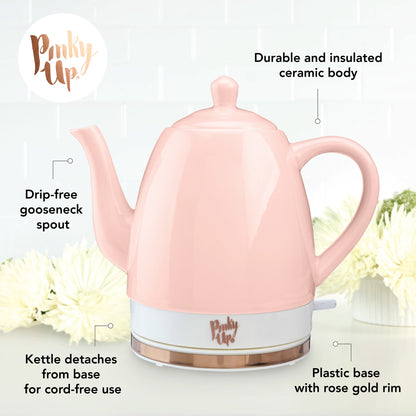 Noelle™ Pink Ceramic Electric Tea Kettle