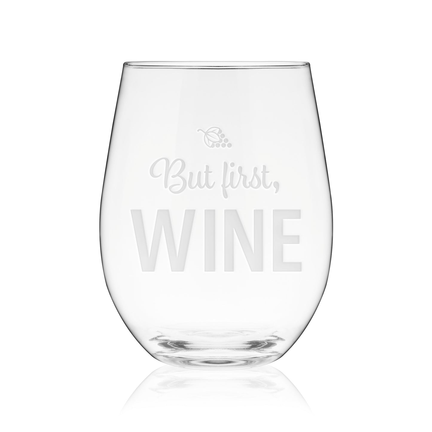 But First Wine Stemless Wine Glass