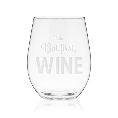 But First Wine Stemless Wine Glass