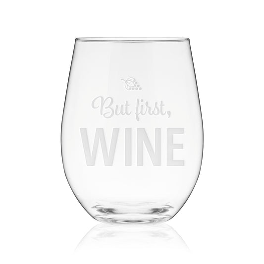 But First Wine Stemless Wine Glass