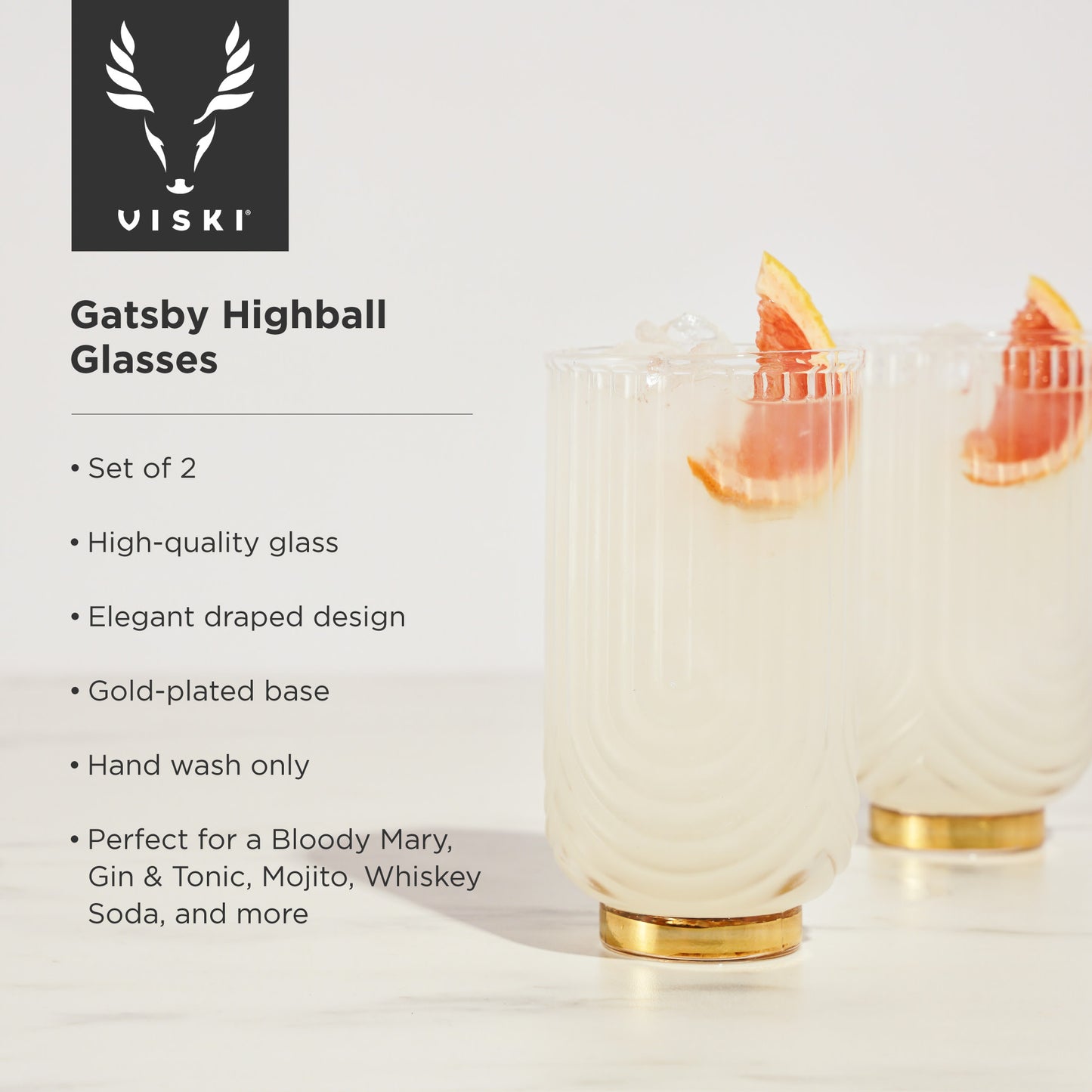 Gatsby Crystal Highball Glasses Viski®